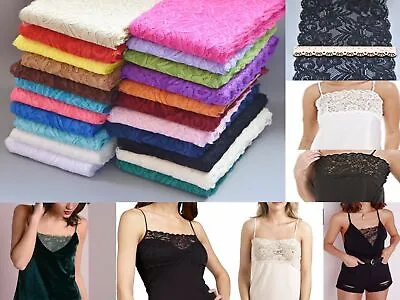 £2.99 • Buy 1 Yard Of 15cm Wide Elastic Stretch Lace Trim Ribbon Fabric Crafts Sewing DIY