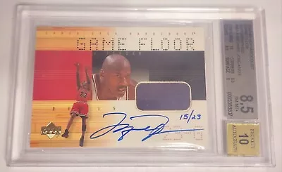 2000-01 Upper Deck Hardcourt Game Floor Patch Auto /23 BGS 8.5/10 Michael Jordan • $300000.23