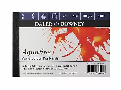 £6.95 • Buy Daler Rowney Aquafine 300gsm Watercolour Art Paper - A6 Postcards - 12 Sheets 