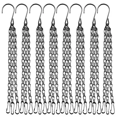 8 Pack 15.7（40cm） Inch Hanging Basket Chains 3 Point Black Metal 15.7inch（40cm） • £19.52