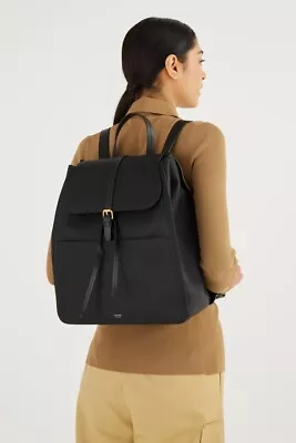 NEW WITH TAGS Oroton Black Dylan Large Zip Buckle Backpack • $177.50