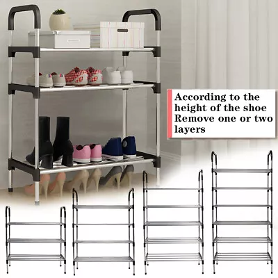 3/4/5/6 Tiers Shoe Rack Stand Storage Organiser Lightweight Compact Space Saving • £8.95