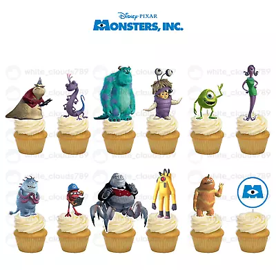 12 Monsters Inc Cupcake Topper James Mike Boo Character Favor Birthday  • $10.25