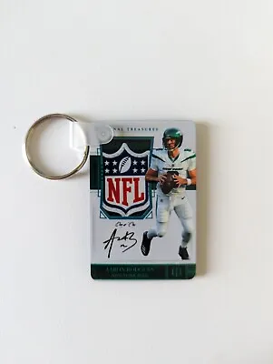 National Treasures Aaron Rodgers New York Jets Shield Auto Custom Card Keychain • $15