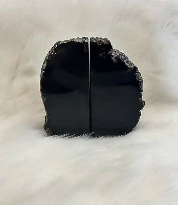 £28 • Buy Stunning Black Agate Bookends 1.2kg