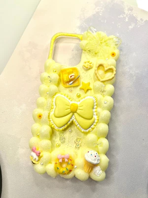 $40 • Buy Yellow Bow Decoden Phone Case Handmade Diy