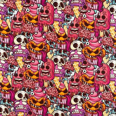 100% Cotton Digital Fabric Horror Treats Halloween 140cm Wide • £4.25