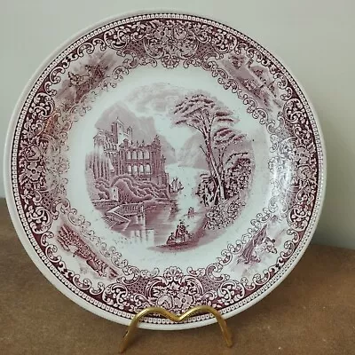 Vintage Myott Ironstone  Cambridge 'Old England' Pink Dinner Plate 28cm • £6.95