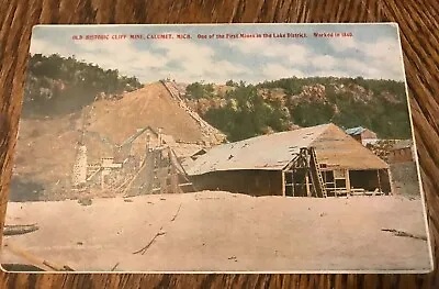 $120 • Buy Old Historic Cliff Mine Calumet Michigan Unposted Postcard