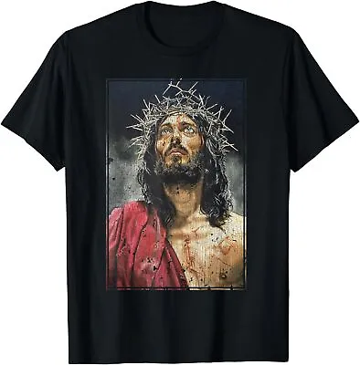 NEW LIMITED Vintage Face Of Jesus On A Cross With Crowns Of Thorns Shirt S-3XL • $21.99