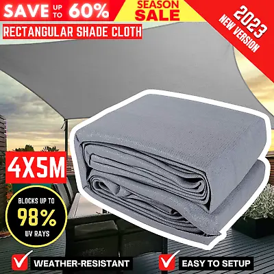 $97.98 • Buy 4x5m Instahut Sun Shade Sail Cloth Shadecloth Outdoor Carport Rectangle Canopy