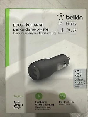 Belkin BoostUp Charge Dual Port 37W USB-C/A Charger With PPS (CCB004BTBK) #205 • $27.99