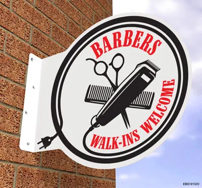 £39.95 • Buy Barbers Sign Barbers Pole Barber Shop Sign Projecting Wall Sign Double Sided 