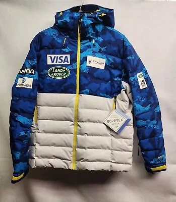 US Ski Team Spyder Rocket GoreTex Infinium Down Jacket 38199903 Blue Camo Mens • $299.99