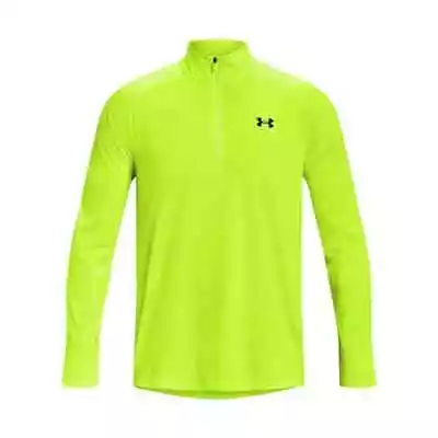 Under Armour Mens Tech 2.0 1/2 Zip Golf Top Lime Small - Code 2031 RRP £38 • £6