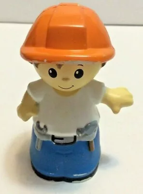 Mega Bloks Construction Worker Man Figure Orange Hat White Shirt • $4.99