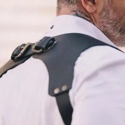 Vintage Leather Suspenders Braces Shoulder Strap Belt Adjustable Harness For Men • $11.60