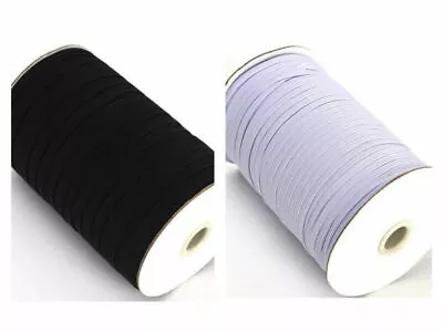 £1.46 • Buy Flat WHITE Elastic BLACK Elastic Cord 4mm 6mm 8mm Sewing Elastic Face Mask