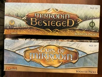 Magic The Gathering MTG Scars Of Mirrodin + Mirrodin Besieged Booster Box EMPTY • $15.99