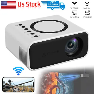 Projector 4K 7500Lumens 1080P LED Mini WiFi Video Home Theater Cinema Projectors • $45.86