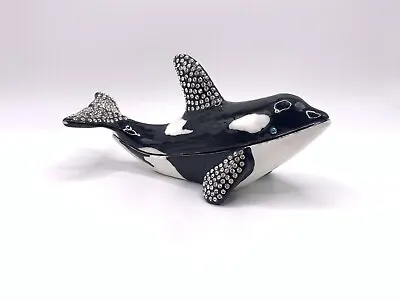 Keren Kopal Killer Whale/ Orca Trinket Box With Austrian Crystals • $50