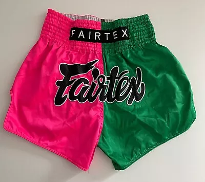 Fairtex Mens L Classic Athletic Muay Thai Satin Embroidered Shorts Drawstring • $35.99