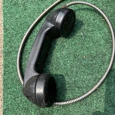 Vintage Payphone Booth Telephone Black Handset Receiver Cord Hookups Phone￼￼ • $16.50