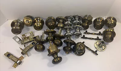 Vtg 80s Lot Of 19 Brass Chrome Metal Door Knobs Hardware Salvage Art Escape Room • $20