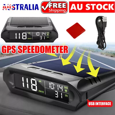 Digital GPS Speedometer Wireless Car HUD HEAD-UP Display Solar Panel Universal • $40.95