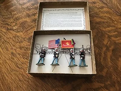 Toy Metal Soldiers-US Marine Corps Color Guard Vtg.1985 Dress Blues New Boxed • $32