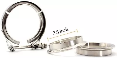 2.5'' ID 64MM V Band Clamp V Clamp Male Female Flanges Kit Turbo Exhaust 2-1/2  • $22.55