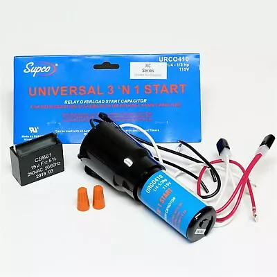 Supco URCO410RC 4 'N 1 Refrigerator Relay Overload Start And Run Capacitor • $21.95