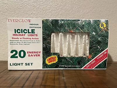 Vintage Christmas Everglow Icicle Lights 1970’s Taiwan Original Box • $10
