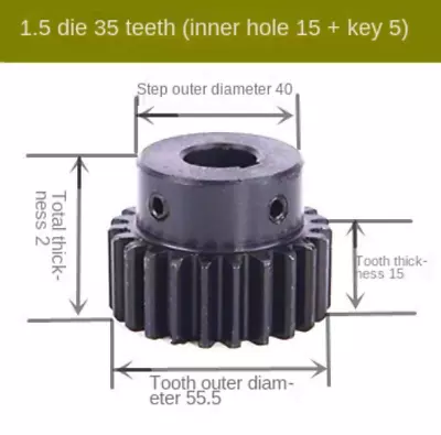 10pc 1.5 Die 35 Tooth Hole 15 Key 5 Bump Gear Motor Gear Spur Gear With Step • $440.24