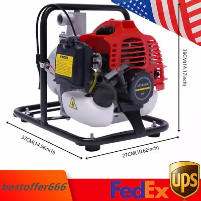 2 HP 2 Stroke Gasoline Water Pump 1  Portable Gas-Powered Semi-Trash Water Pump • $108