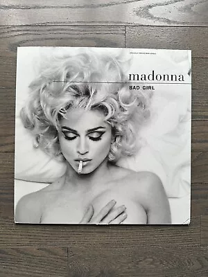 MADONNA Bad Girl /Fever Promotional Maxi Single Vinyl 12  1993 • $40