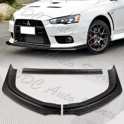 For 2008-2015 Mitsubishi Evolution X R-Style Matt Black Front Bumper Spoiler Lip • $85.99