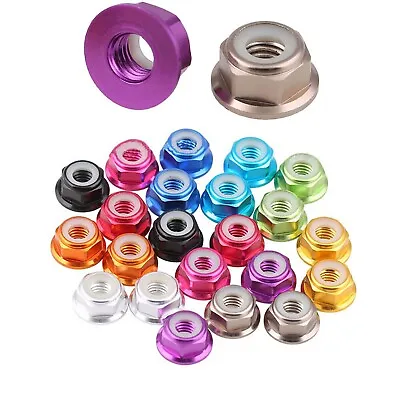 M2 M3 M4 M5 M6 Nylon Insert Lock Nuts (Nyloc) Hex Flange Lock Nut Aluminum Alloy • $2.19