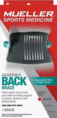 Mueller Sports Medicine Adjustable Back Brace Maximum Supp. One Size Fits Most • $16.89