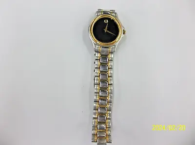 Pre-Owned Movado 81-E4-0863 Swiss Quartz Museum Black Dial Men's Two-Tone Watch • $249