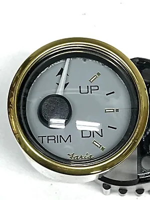 Faria Signature Gold/gray Boat Trim Gauge~mercury~mercruiser~gp7783a~marine~nos • $24.99