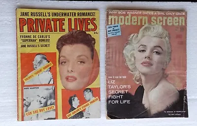 Lot Of 2 - June 1955 Marilyn Monroe  Modern Screen Magazine & 1955 Private Lives • $31.45