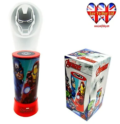 Official Marvel Avengers Table/Desk Cylindrical LED Projector Lamp Night Light • £13.99