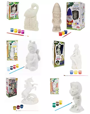 Paint Your Own Garden Ornament GnomeFairyDinosaurBeeUnicorn Statue Craft Kit • £6.75