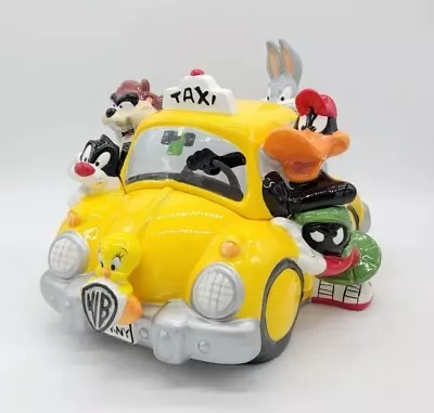 Vintage Warner Bros Looney Tunes Bugs Bunny Friends NYC Taxi Cab Cookie Jar 1998 • $174.99