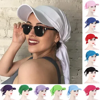 Womens Hair Loss Scarf Cancer Chemo Cap Brim Muslim Turban Hat Hijab Head Wrap U • £4.55