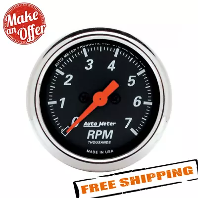 Auto Meter 1477 Designer Black 2-1/16  In-Dash Tachometer Gauge 0-7000 RPM • $238.43