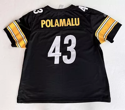 NFL TROY POLAMALU #43 2X Men’s Pittsburgh Steelers Football Jersey Reebok Sewn • $57