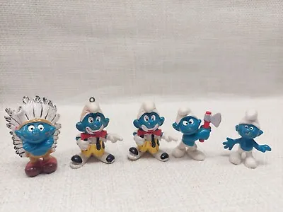 Vintage Smurfs Figures Lot Of 5 1970s-1980s Peyo Schleich Smurf • $19.99