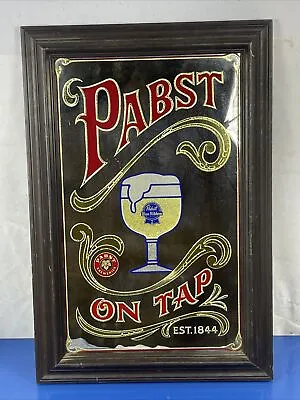 Lucid Lines Acid Etched Mirrors Pabst On Tap Blue Ribbon Beer 1973 • $200